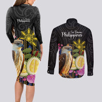 Kadayawan Philippines Couples Matching Long Sleeve Bodycon Dress and Long Sleeve Button Shirt Filipino Eagle Happy 39th Anniversary