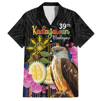 Kadayawan Philippines Family Matching Off Shoulder Short Dress and Hawaiian Shirt Filipino Eagle Happy 39th Anniversary LT14 Dad's Shirt - Short Sleeve Black - Polynesian Pride
