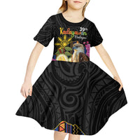 Kadayawan Philippines Kid Short Sleeve Dress Filipino Eagle Happy 39th Anniversary LT14 - Polynesian Pride