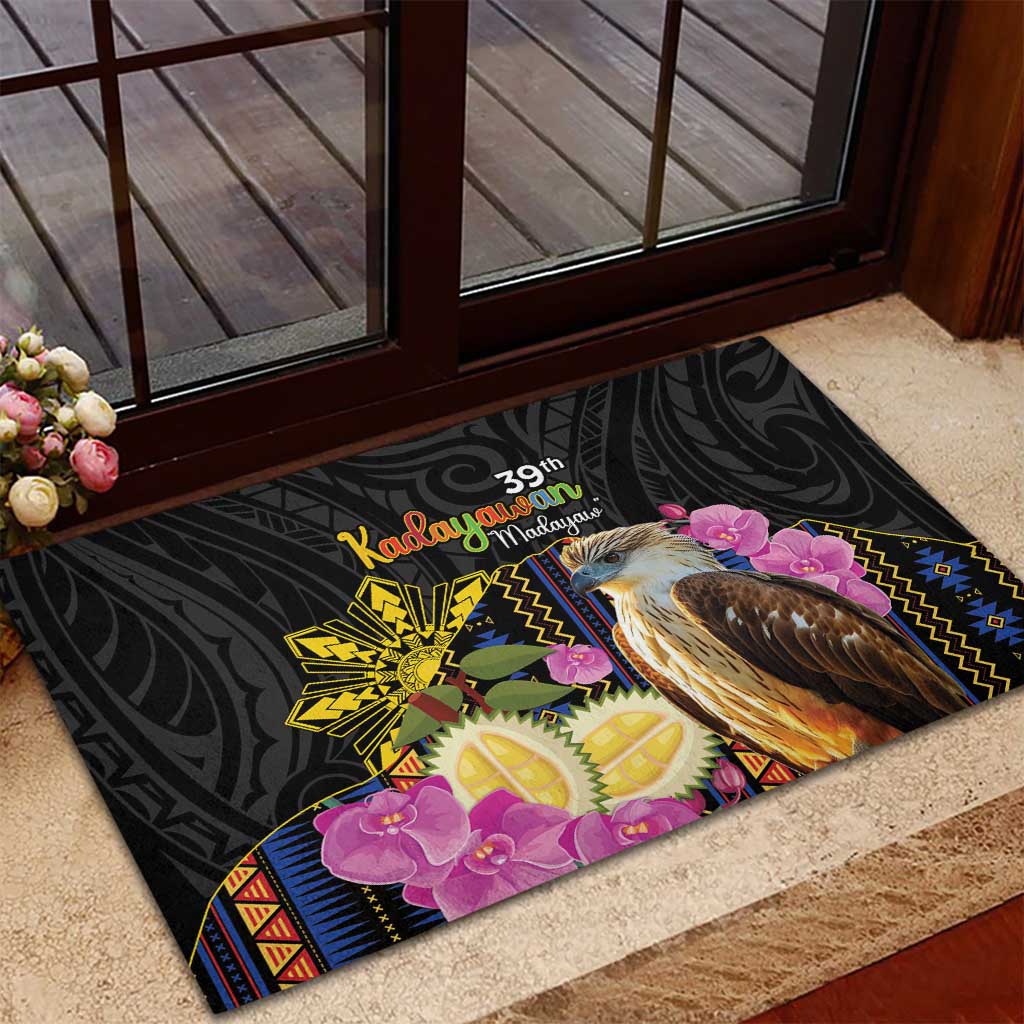 Kadayawan Philippines Rubber Doormat Filipino Eagle Happy 39th Anniversary LT14 - Polynesian Pride