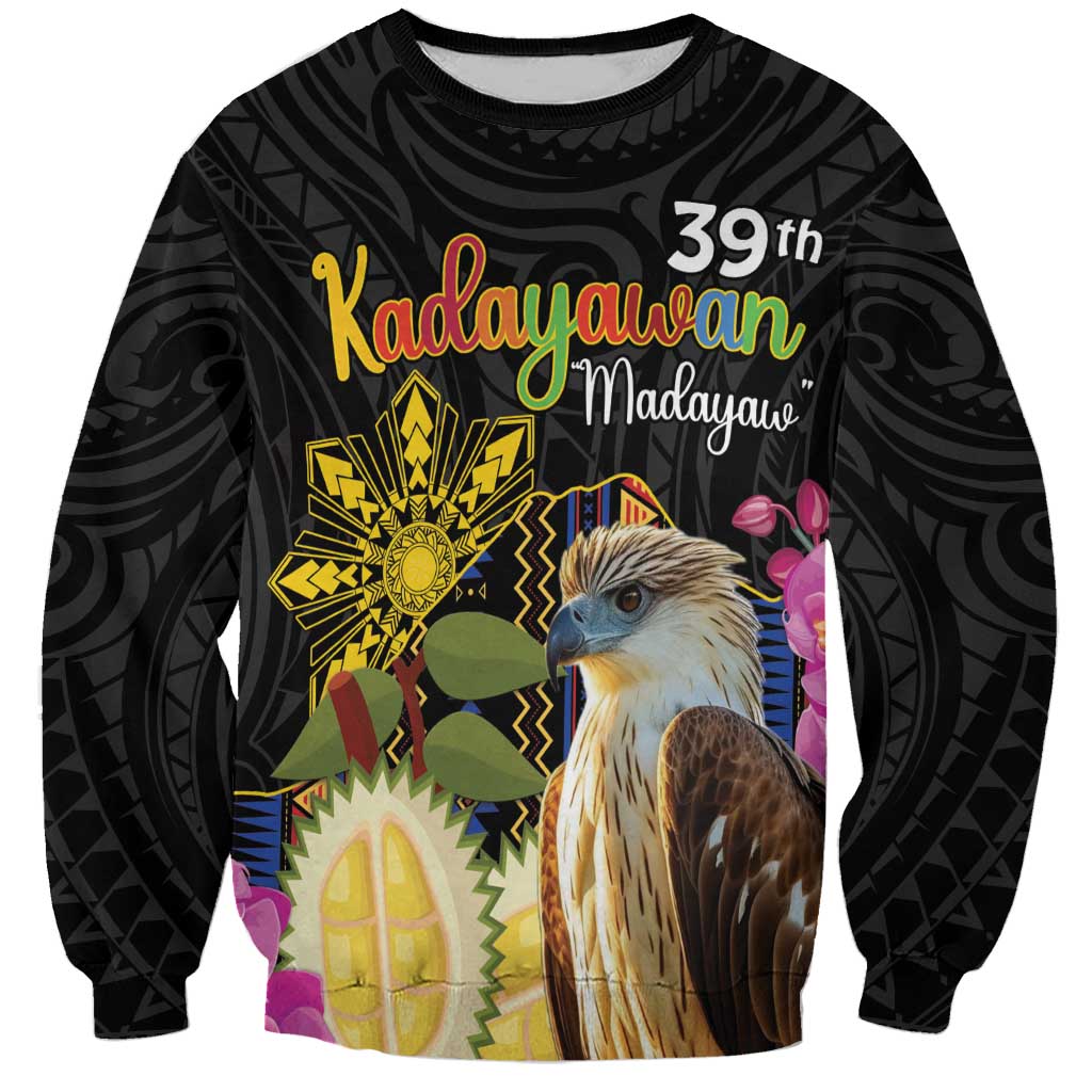 Kadayawan Philippines Sweatshirt Filipino Eagle Happy 39th Anniversary LT14 Unisex Black - Polynesian Pride
