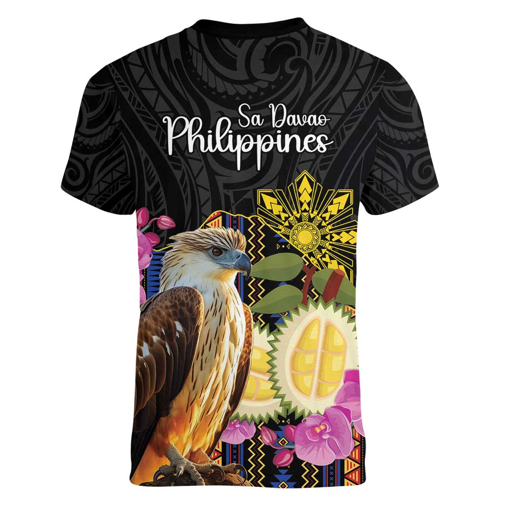 Kadayawan Philippines Women V-Neck T-Shirt Filipino Eagle Happy 39th Anniversary LT14 - Polynesian Pride