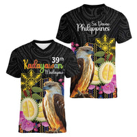 Kadayawan Philippines Women V-Neck T-Shirt Filipino Eagle Happy 39th Anniversary LT14 - Polynesian Pride