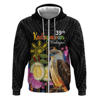 Kadayawan Philippines Zip Hoodie Filipino Eagle Happy 39th Anniversary LT14 Zip Hoodie Black - Polynesian Pride