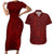 Oxblood Polynesia Couples Matching Short Sleeve Bodycon Dress and Hawaiian Shirt Hawaiian Tribal Hammerhead Shark Tattoo