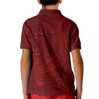 Oxblood Polynesia Kid Polo Shirt Hawaiian Tribal Hammerhead Shark Tattoo