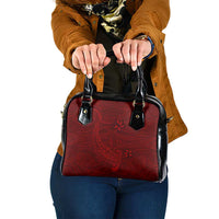 Oxblood Polynesia Shoulder Handbag Hawaiian Tribal Hammerhead Shark Tattoo LT14 One Size Oxblood - Polynesian Pride