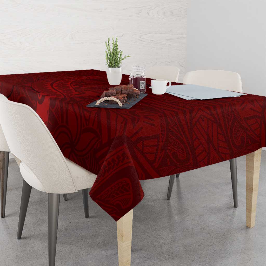 Oxblood Polynesia Tablecloth Hawaiian Tribal Hammerhead Shark Tattoo