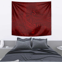 Oxblood Polynesia Tapestry Hawaiian Tribal Hammerhead Shark Tattoo