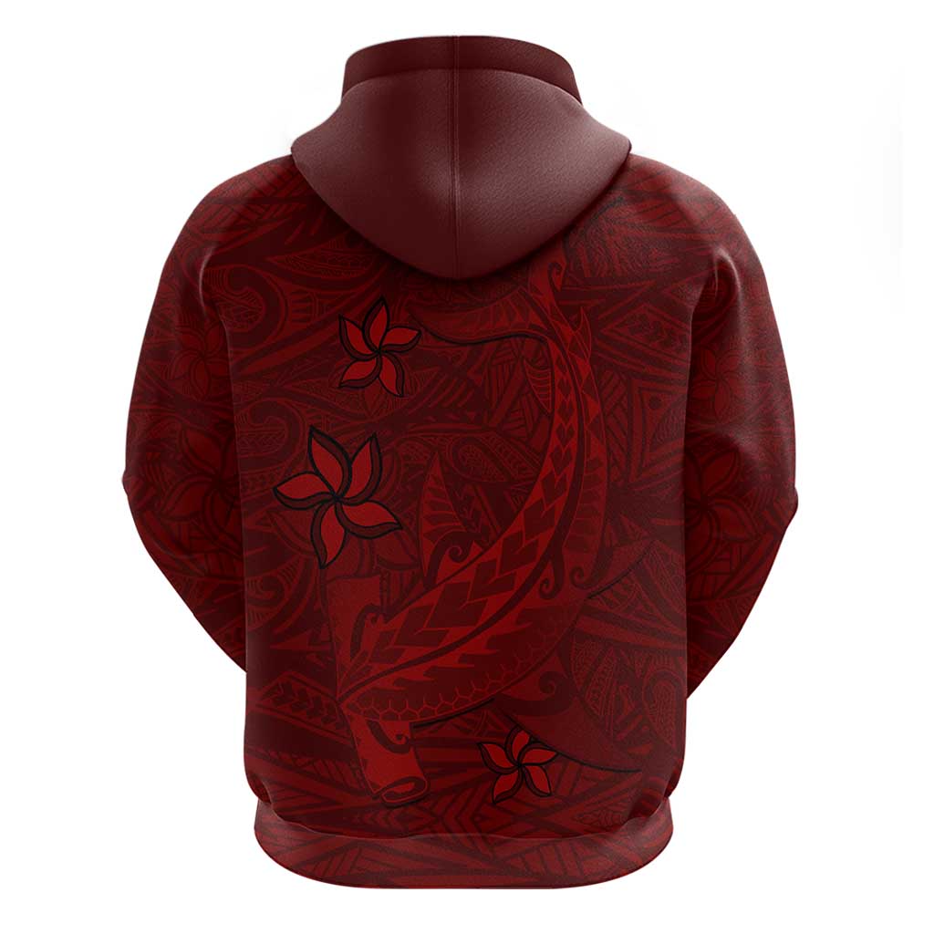 Oxblood Polynesia Zip Hoodie Hawaiian Tribal Hammerhead Shark Tattoo LT14 - Polynesian Pride
