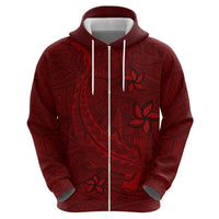 Oxblood Polynesia Zip Hoodie Hawaiian Tribal Hammerhead Shark Tattoo LT14 - Polynesian Pride
