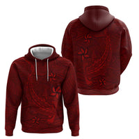Oxblood Polynesia Zip Hoodie Hawaiian Tribal Hammerhead Shark Tattoo LT14 - Polynesian Pride