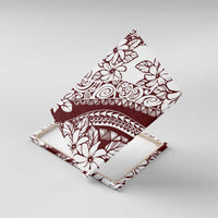 Polynesian Tropical Flowers Oxblood Color Canvas Wall Art