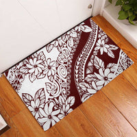 Polynesian Tropical Flowers Oxblood Color Rubber Doormat LT14 - Polynesian Pride