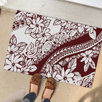 Polynesian Tropical Flowers Oxblood Color Rubber Doormat LT14 - Polynesian Pride