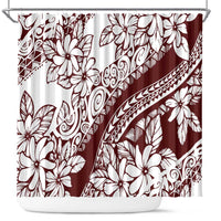 Polynesian Tropical Flowers Oxblood Color Shower Curtain LT14 Oxblood - Polynesian Pride