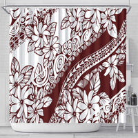 Polynesian Tropical Flowers Oxblood Color Shower Curtain LT14 - Polynesian Pride