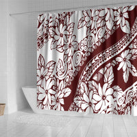 Polynesian Tropical Flowers Oxblood Color Shower Curtain LT14 - Polynesian Pride
