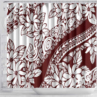 Polynesian Tropical Flowers Oxblood Color Shower Curtain LT14 - Polynesian Pride