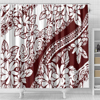 Polynesian Tropical Flowers Oxblood Color Shower Curtain LT14 - Polynesian Pride
