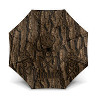 Kioranga Moriori New Zealand Umbrella Kopi Rakau Carving Art LT14 One Size Folded 11.42 inch Opened Diameter 37.4 inch Brown - Polynesian Pride