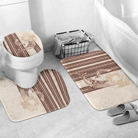 Swimming With Humpback Whales Season Tonga Bathroom Set Tongan Tofuaa Ngatu Pattern Brown LT14 Mat Set Only (3 pcs) One Size Brown - Polynesian Pride