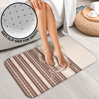 Swimming With Humpback Whales Season Tonga Bathroom Set Tongan Tofuaa Ngatu Pattern Brown LT14 - Polynesian Pride