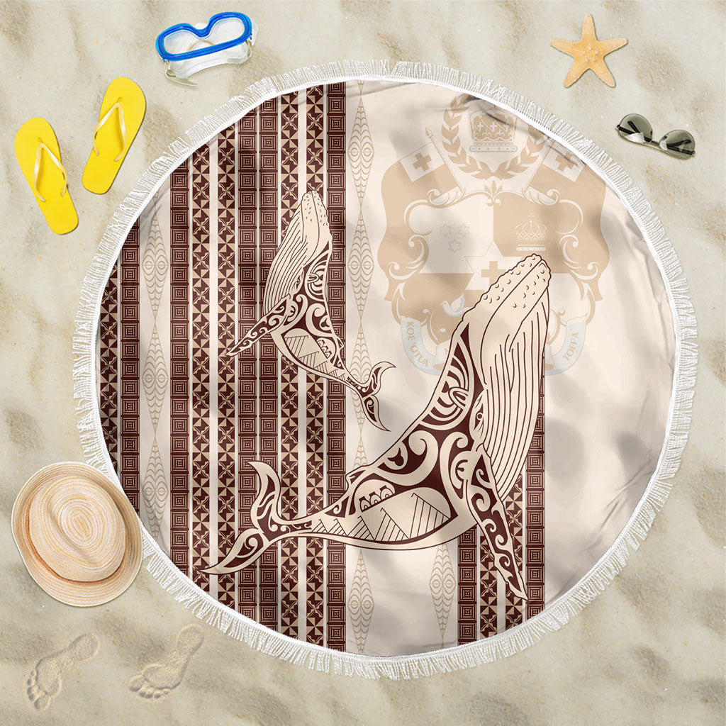 Swimming With Humpback Whales Season Tonga Beach Blanket Tongan Tofuaa Ngatu Pattern Brown LT14 One Size 150cm Brown - Polynesian Pride