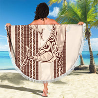 Swimming With Humpback Whales Season Tonga Beach Blanket Tongan Tofuaa Ngatu Pattern Brown LT14 - Polynesian Pride