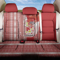 Swimming With Humpback Whales Season Tonga Back Car Seat Cover Tongan Tofuaa Ngatu Pattern Red LT14 One Size Red - Polynesian Pride