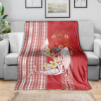Swimming With Humpback Whales Season Tonga Blanket Tongan Tofuaa Ngatu Pattern Red LT14 - Polynesian Pride