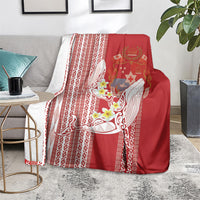 Swimming With Humpback Whales Season Tonga Blanket Tongan Tofuaa Ngatu Pattern Red LT14 - Polynesian Pride