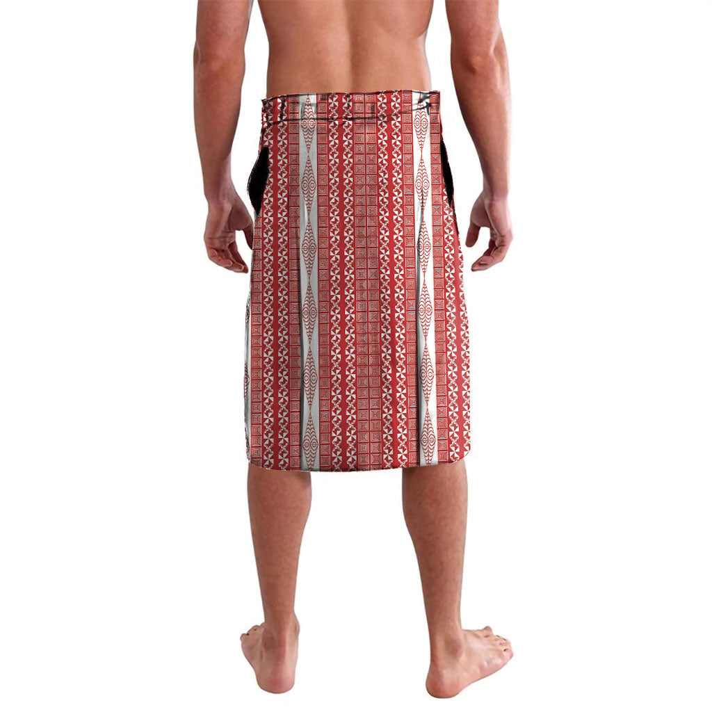 Swimming With Humpback Whales Season Tonga Lavalava Tongan Tofuaa Ngatu Pattern Red LT14 - Polynesian Pride