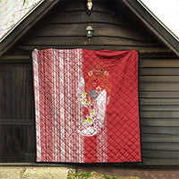 Swimming With Humpback Whales Season Tonga Quilt Tongan Tofuaa Ngatu Pattern Red LT14 - Polynesian Pride