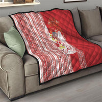 Swimming With Humpback Whales Season Tonga Quilt Tongan Tofuaa Ngatu Pattern Red LT14 - Polynesian Pride
