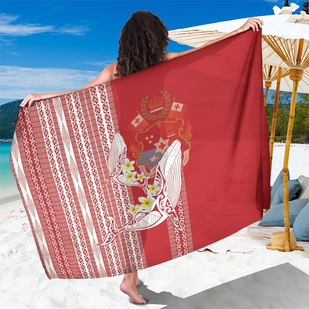 Swimming With Humpback Whales Season Tonga Sarong Tongan Tofuaa Ngatu Pattern Red LT14 One Size 44 x 66 inches Red - Polynesian Pride