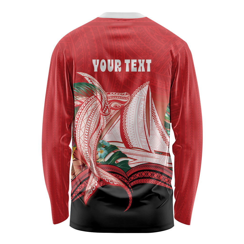 Vavau Sailing Festival Tonga Personalised Long Sleeve Shirt Humpback Whale Sailboat Tropical Vibes LT14 - Polynesian Pride