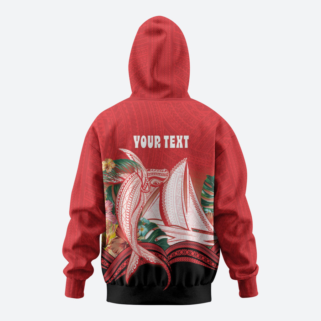 Vavau Sailing Festival Tonga Personalised Zip Hoodie Humpback Whale Sailboat Tropical Vibes LT14 - Polynesian Pride