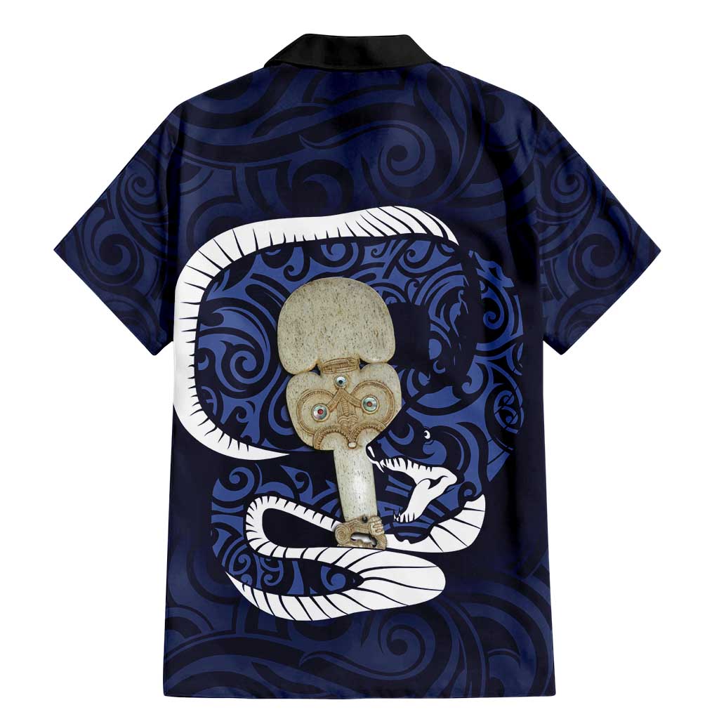 Blue New Zealand Eel Family Matching Mermaid Dress and Hawaiian Shirt Aotearoa Maori Tuna With Kotiate Weapon LT14 - Polynesian Pride