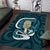 Turquoise New Zealand Eel Area Rug Aotearoa Maori Tuna With Kotiate Weapon