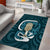 Turquoise New Zealand Eel Area Rug Aotearoa Maori Tuna With Kotiate Weapon