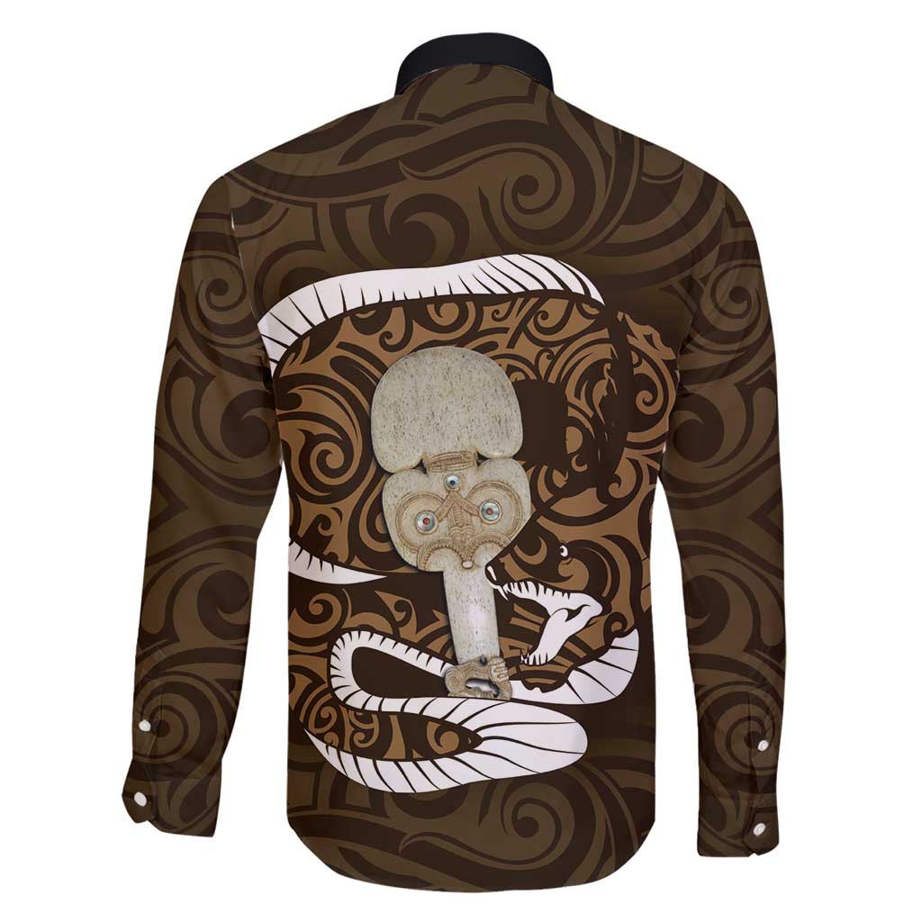 Gold New Zealand Eel Family Matching Short Sleeve Bodycon Dress and Hawaiian Shirt Aotearoa Maori Tuna With Kotiate Weapon LT14 - Polynesian Pride