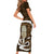 Gold New Zealand Eel Short Sleeve Bodycon Dress Aotearoa Maori Tuna With Kotiate Weapon