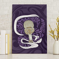 Purple New Zealand Eel Canvas Wall Art Aotearoa Maori Tuna With Kotiate Weapon