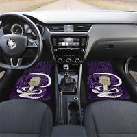 Purple New Zealand Eel Car Mats Aotearoa Maori Tuna With Kotiate Weapon