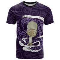 Purple New Zealand Eel T Shirt Aotearoa Maori Tuna With Kotiate Weapon LT14 Purple - Polynesian Pride