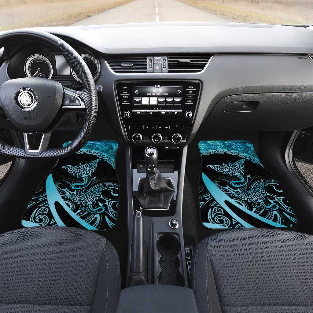 New Zealand Stingray Car Mats Aotearoa Whai With Maori Paua Shell