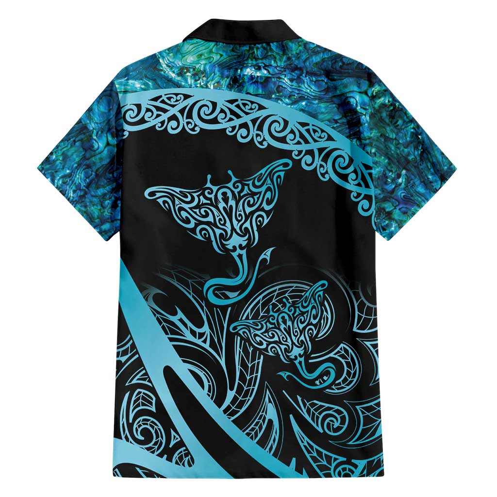 New Zealand Stingray Hawaiian Shirt Aotearoa Whai With Maori Paua Shell LT14 - Polynesian Pride
