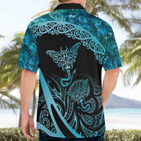 New Zealand Stingray Hawaiian Shirt Aotearoa Whai With Maori Paua Shell LT14 - Polynesian Pride