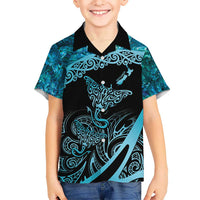 New Zealand Stingray Hawaiian Shirt Aotearoa Whai With Maori Paua Shell LT14 - Polynesian Pride